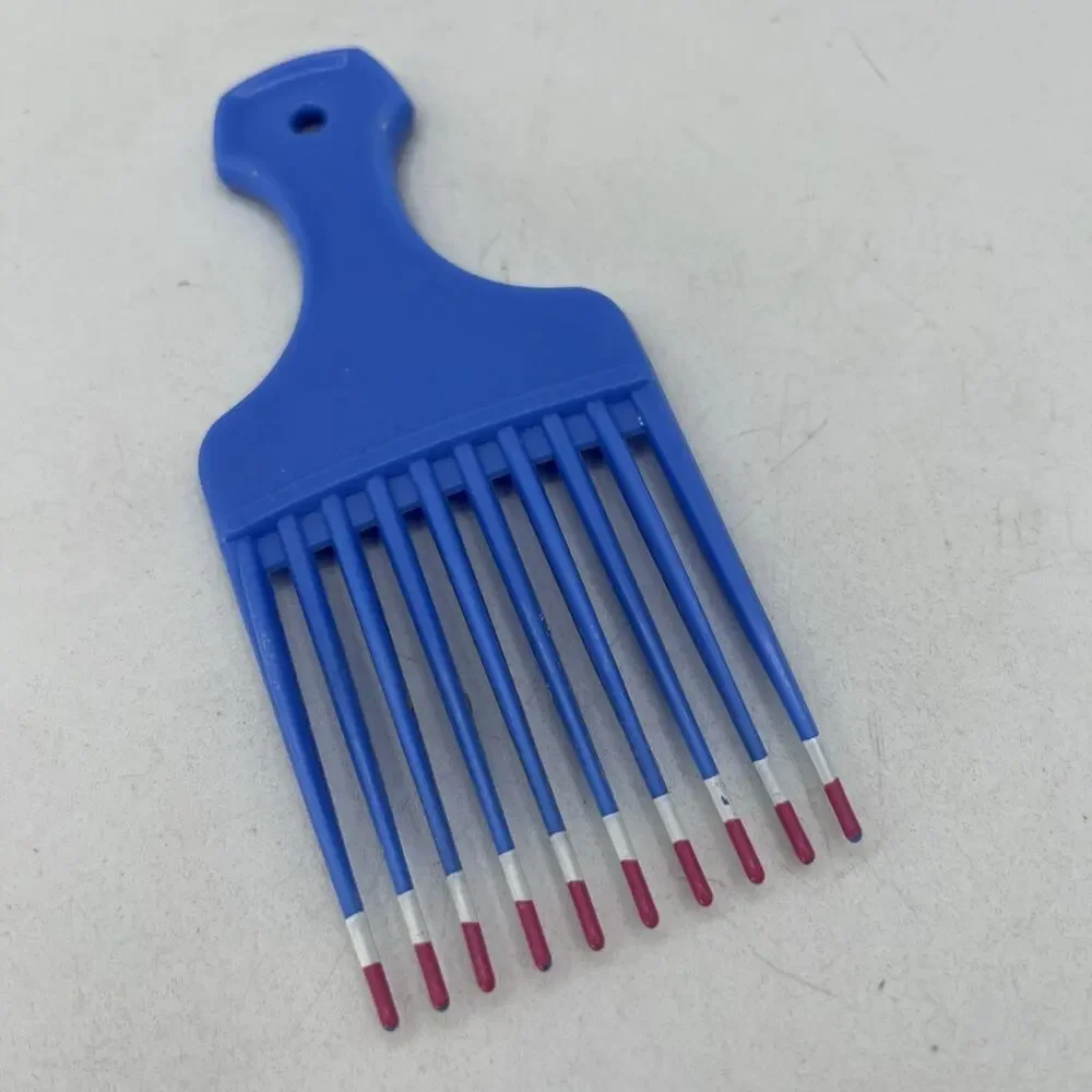 Small Vtg 1990s USA Patent 4345608 Color Dip Hair Pick Lift Comb Blue Pink 5